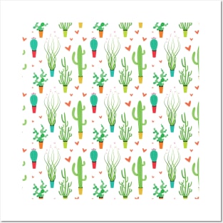 Cactus Love Pattern Posters and Art